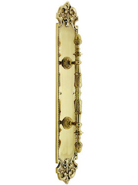 French Baroque Door Pull In Solid, Cast Brass_polished brass.jpg