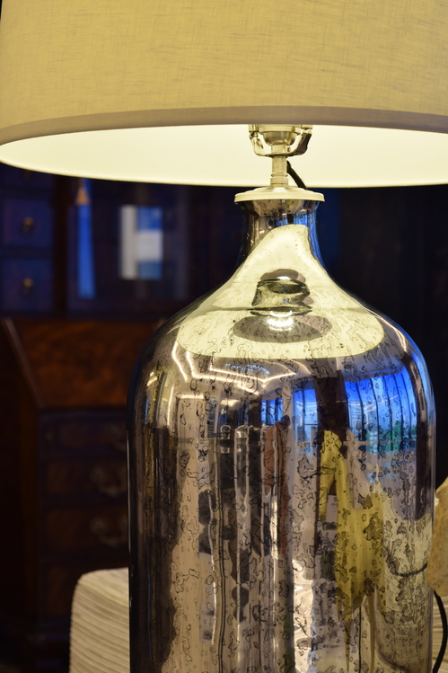 19th C. Vintage Mercury Glass Tall Table Lamp_5.JPG